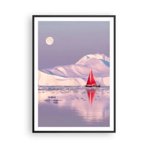 Poster in einem schwarzem Rahmen - Die Hitze des Segels, die Kälte des Eises - 70x100 cm