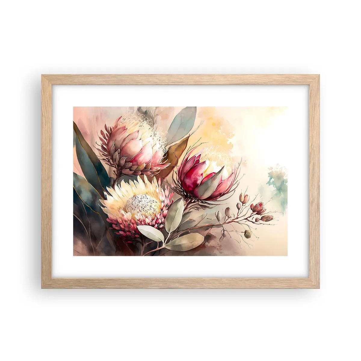 Poster in einem Rahmen aus heller Eiche - Im Profil und en face - 40x30 cm