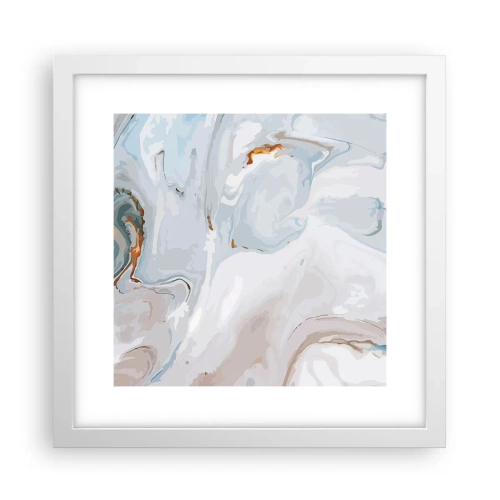Poster in einem weißen Rahmen - Das Weiß wird erhoben - 30x30 cm