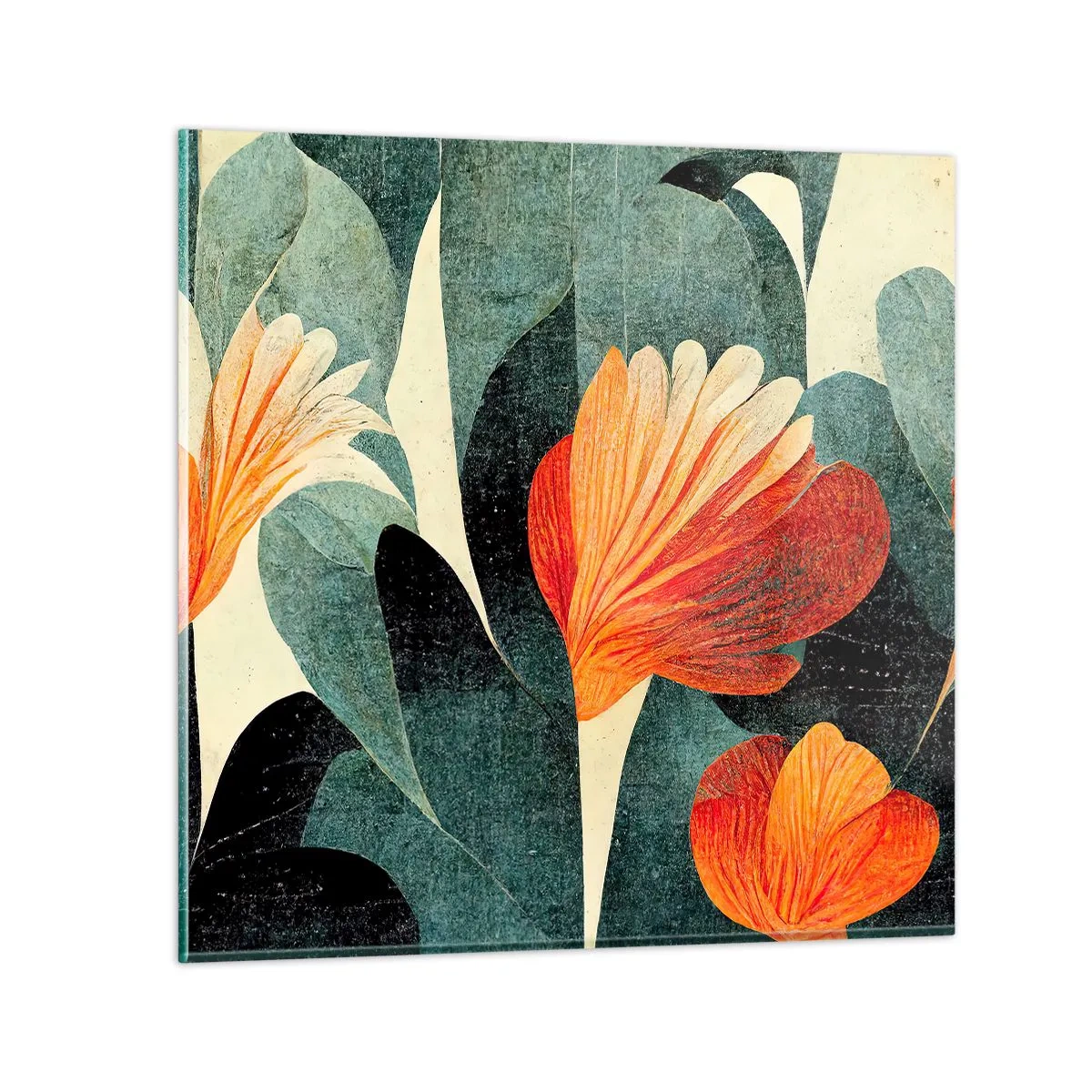 Glasbild - Bild auf glas - Hitze der Tropen und Kühle des Grüns - 60x60 cm
