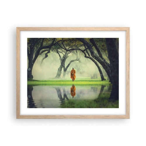 Poster in einem Rahmen aus heller Eiche - Auf dem Weg zur Erleuchtung - 50x40 cm