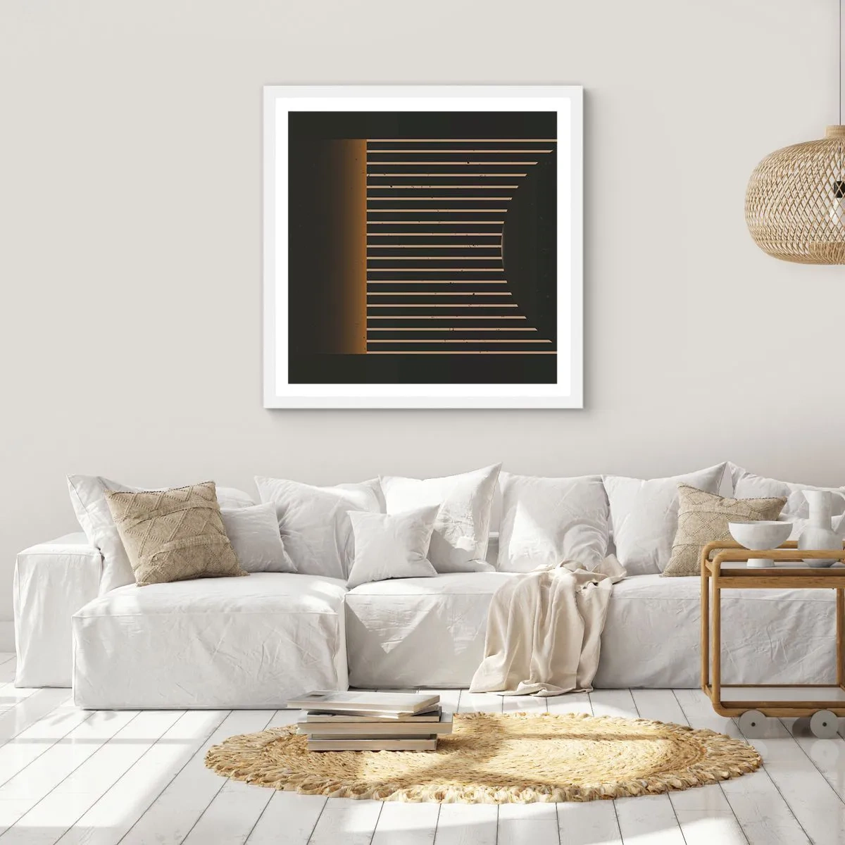 Poster in einem weißen Rahmen - Die Dunkelheit erkunden - 60x60 cm