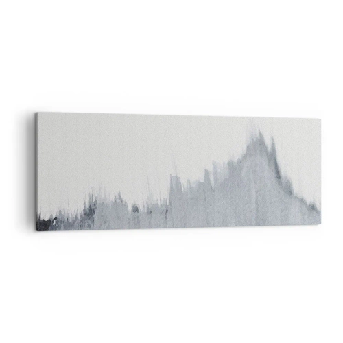 Bild auf Leinwand - Leinwandbild - Abstrakte graue Komposition im minimalistischen Stil - 140x50cm - Mysteriöse Aufzeichnung - Moderne Wanddekoration für Wohnzimmer und Schlafzimmer ARTTOR