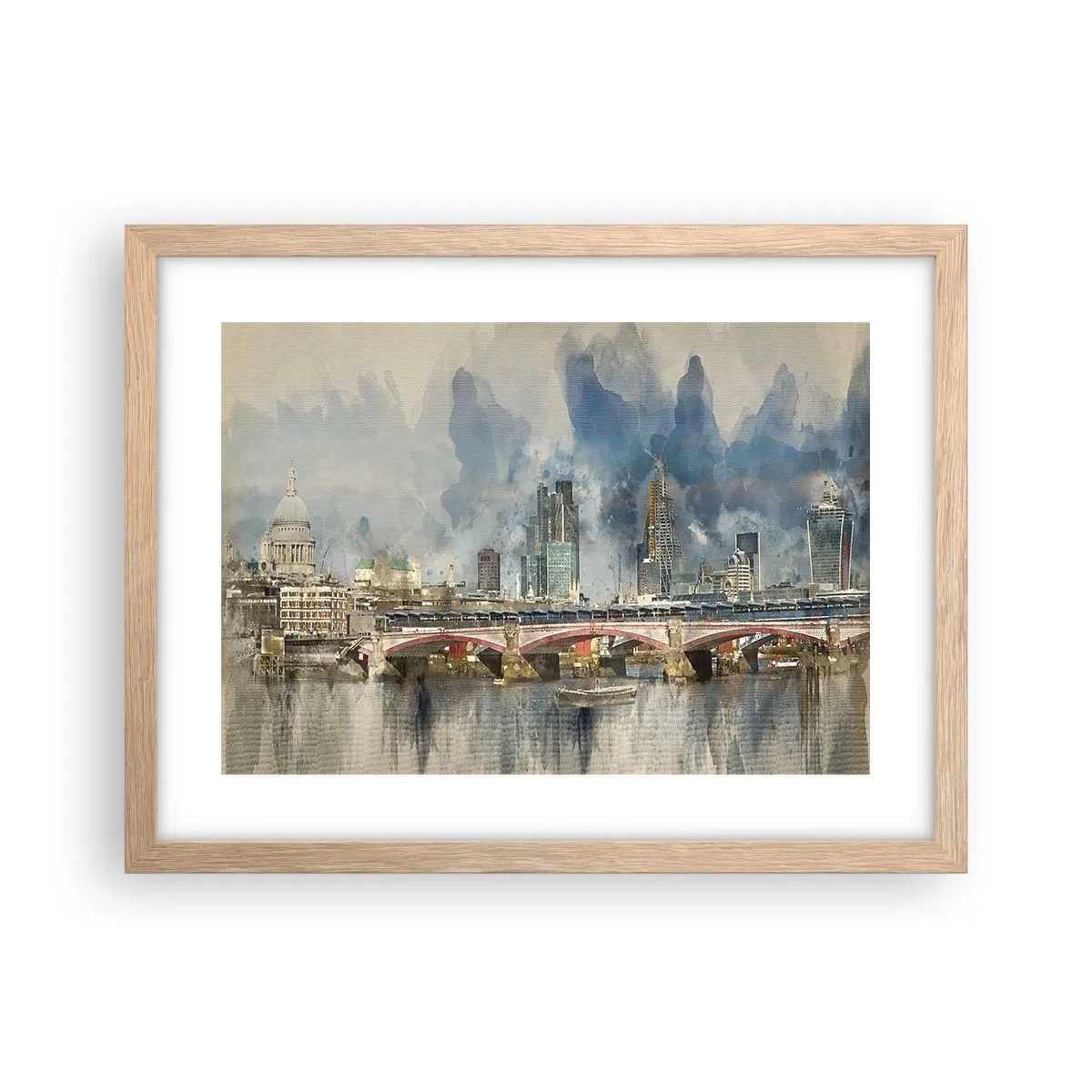 Poster in einem Rahmen aus heller Eiche - London in seiner ganzen Pracht - 40x30 cm