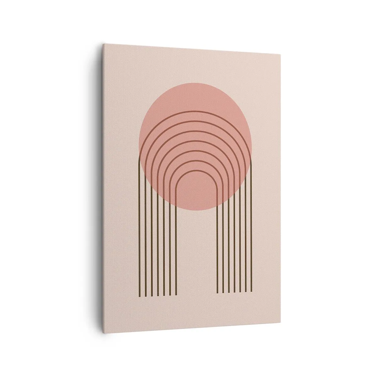 Bild auf Leinwand - Leinwandbild - Abstraktes Motiv mit rosa Kreisen und Linien - 70x100cm - Unwiderstehliche Anziehungskraft - Moderne Wanddekoration für Wohnzimmer und Schlafzimmer ARTTOR