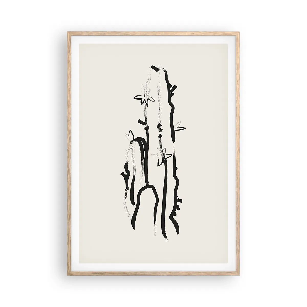 Poster in einem Rahmen aus heller Eiche - Blühendes Kraut - 70x100 cm