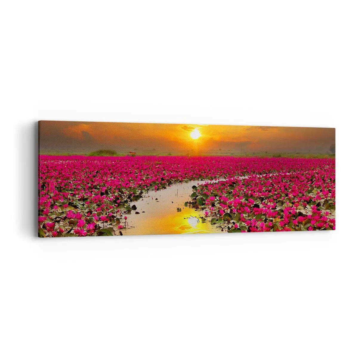 Bild auf Leinwand - Leinwandbild - Das geheime Leben des Sees - 90x30 cm