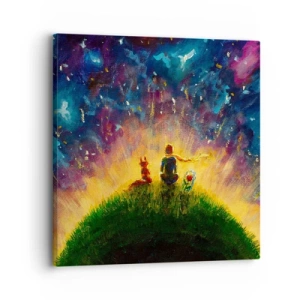 Bild auf Leinwand - Leinwandbild - Liebe und Freundschaft - die ganze Welt - 30x30 cm