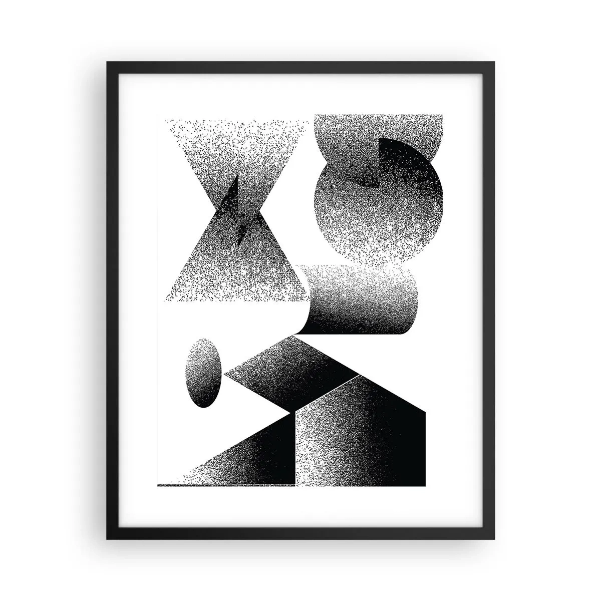 Poster in einem schwarzem Rahmen - Winkel und Ovale - 40x50 cm