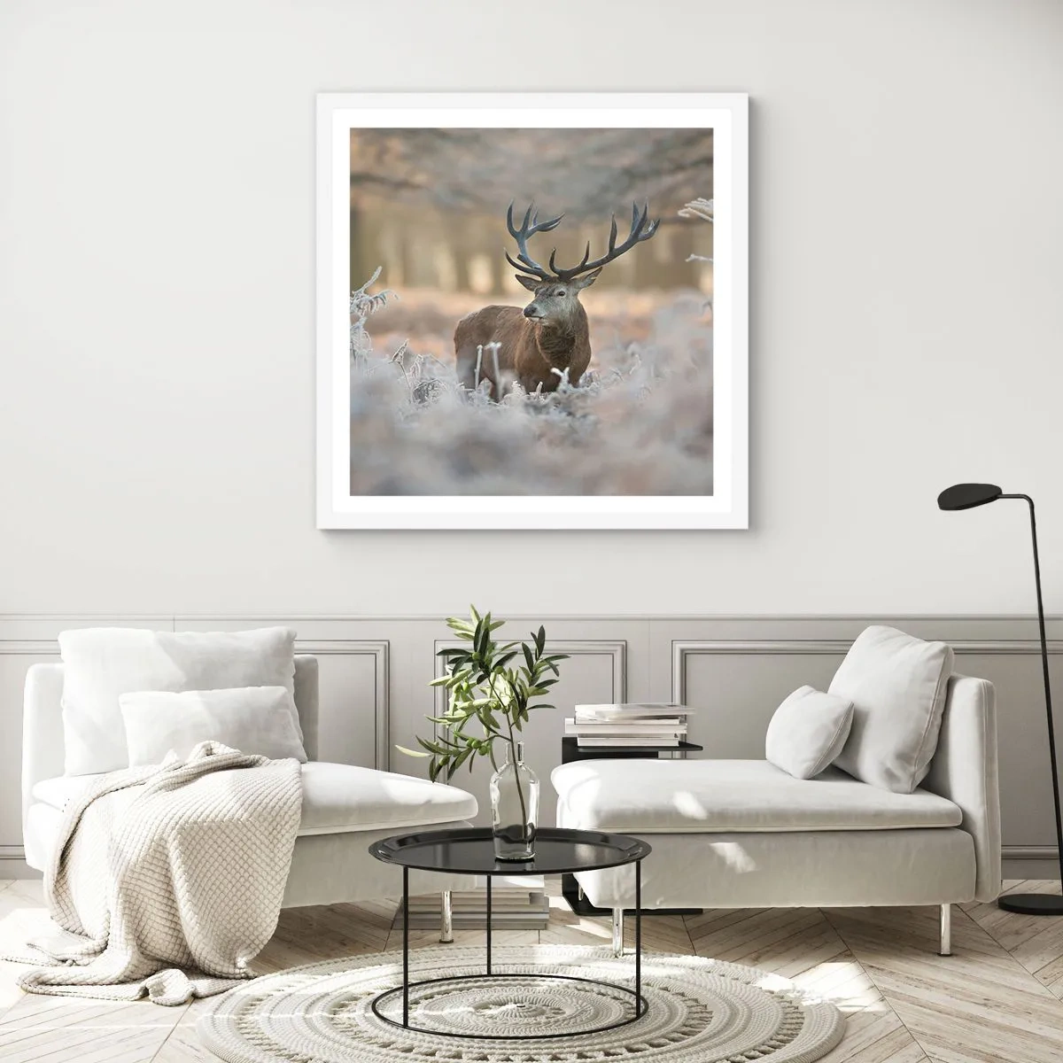 Poster in einem weißen Rahmen - Ein flotter Morgen - 50x50 cm