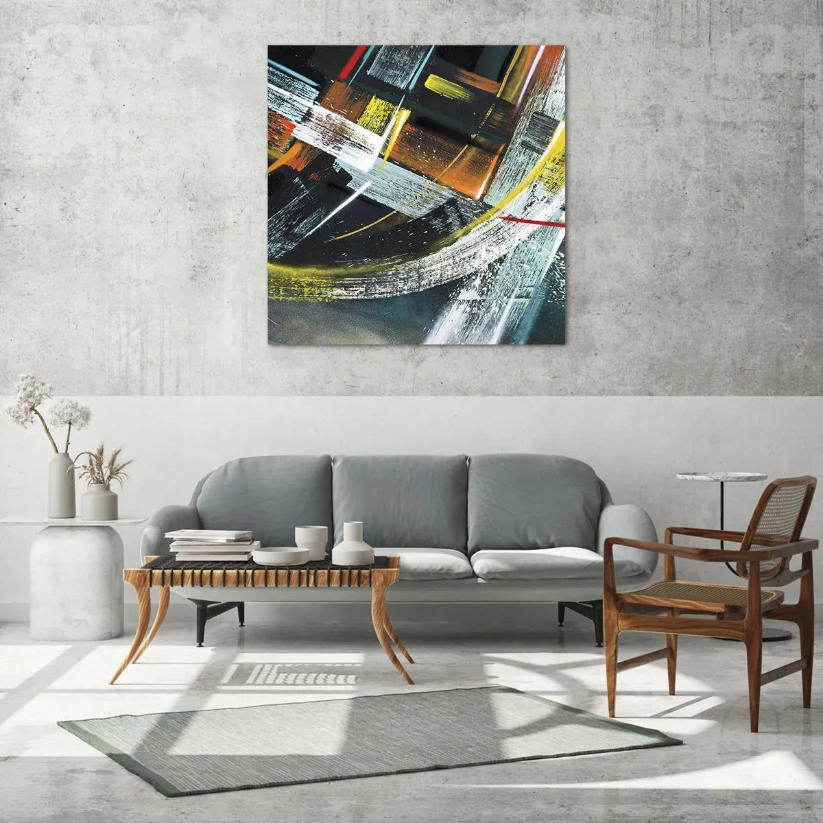 Glasbild - Bild auf glas - Energie der Bewegung - 60x60 cm