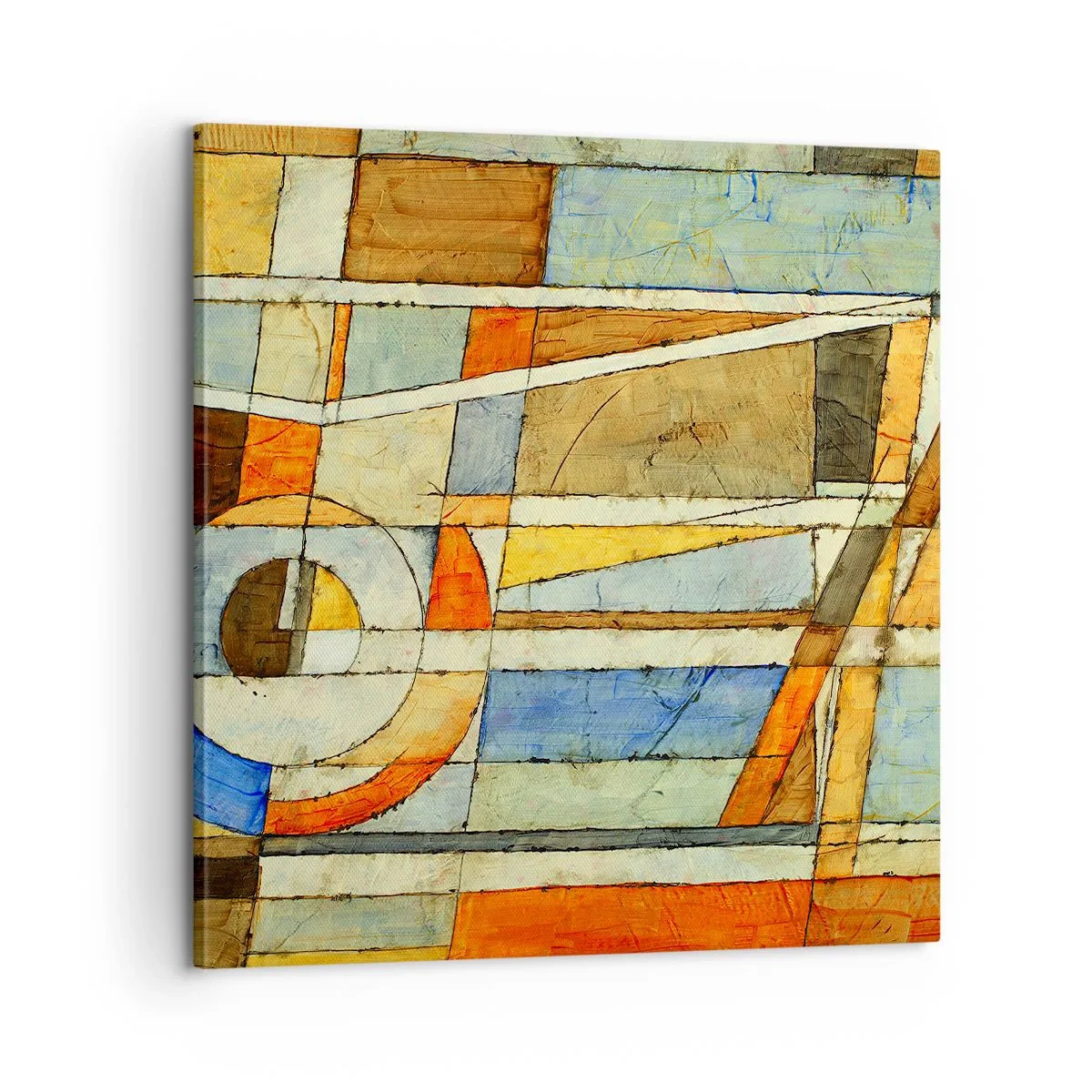 Bild auf Leinwand - Leinwandbild - Kubismus auf der Baustelle - 60x60 cm