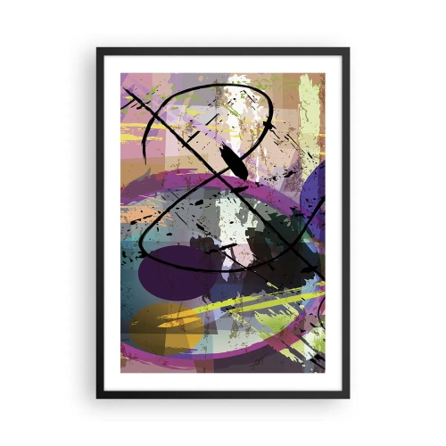 Poster in einem schwarzem Rahmen - Abstrakte Komposition mit geometrischen Formen - 50x70cm - Du kannst geradeaus oder umhergehen - Moderne Wanddekoration für Wohnzimmer und Schlafzimmer ARTTOR