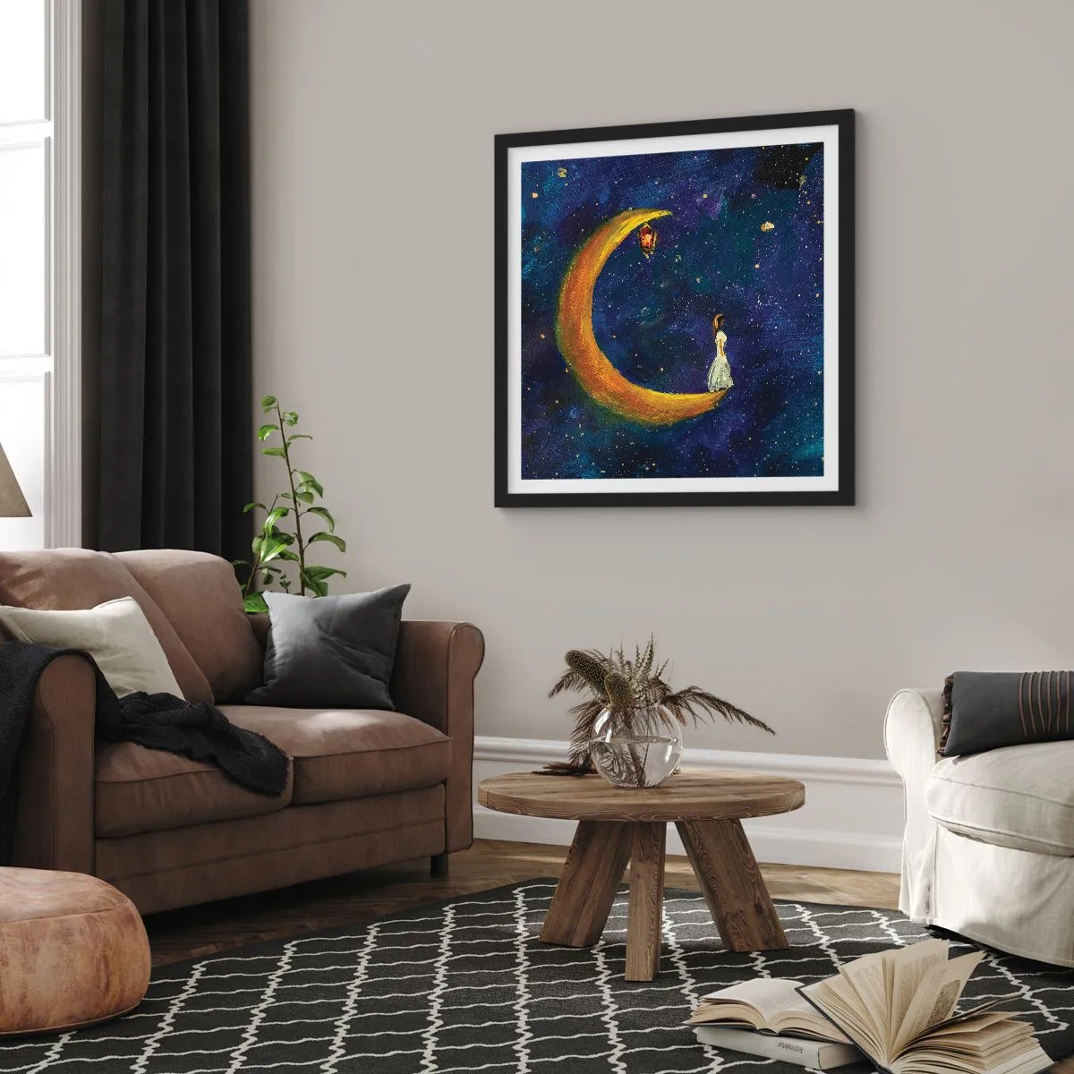 Poster in einem schwarzem Rahmen - Der Ruf der Welt - 30x30 cm