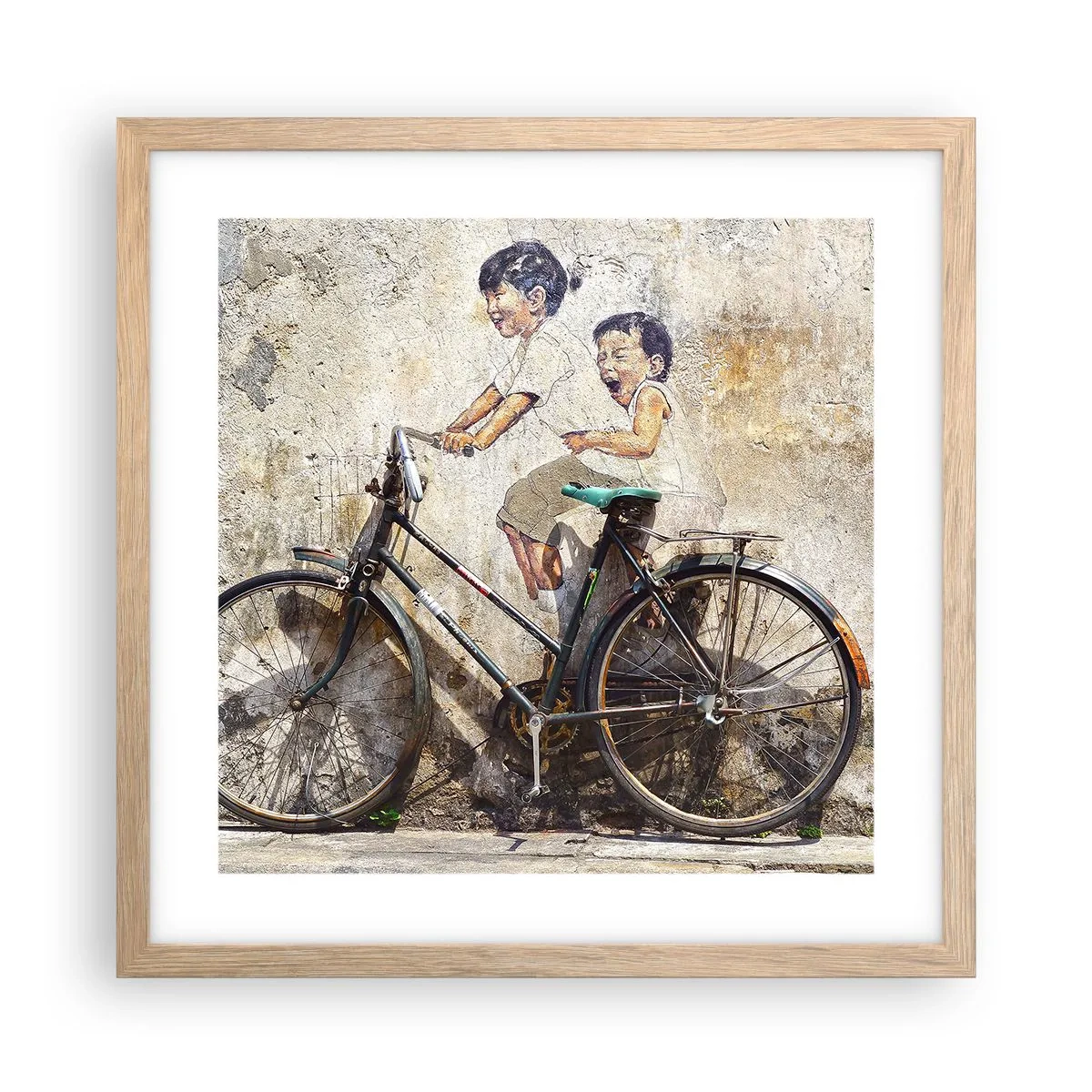 Poster in einem Rahmen aus heller Eiche - Richtig oder falsch? - 40x40 cm