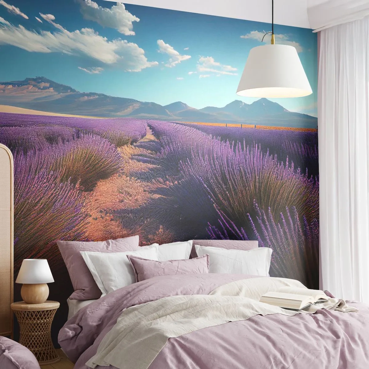Fototapete Premium Canvas - Duftende Felder - Lavendel, Horizont, Landschaft - 300x210 cm