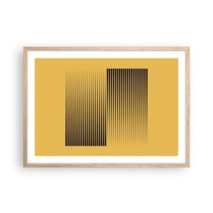 Poster in einem Rahmen aus heller Eiche - Quadratur der Gegensätze - 70x50 cm