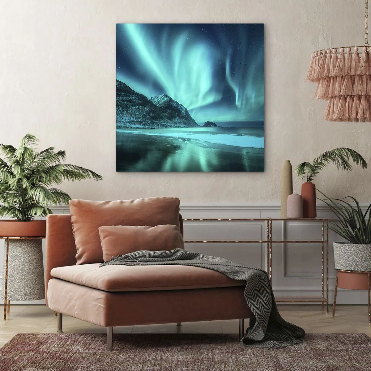 Bild auf Leinwand - Leinwandbild - Wunder des Nordens - 40x40 cm