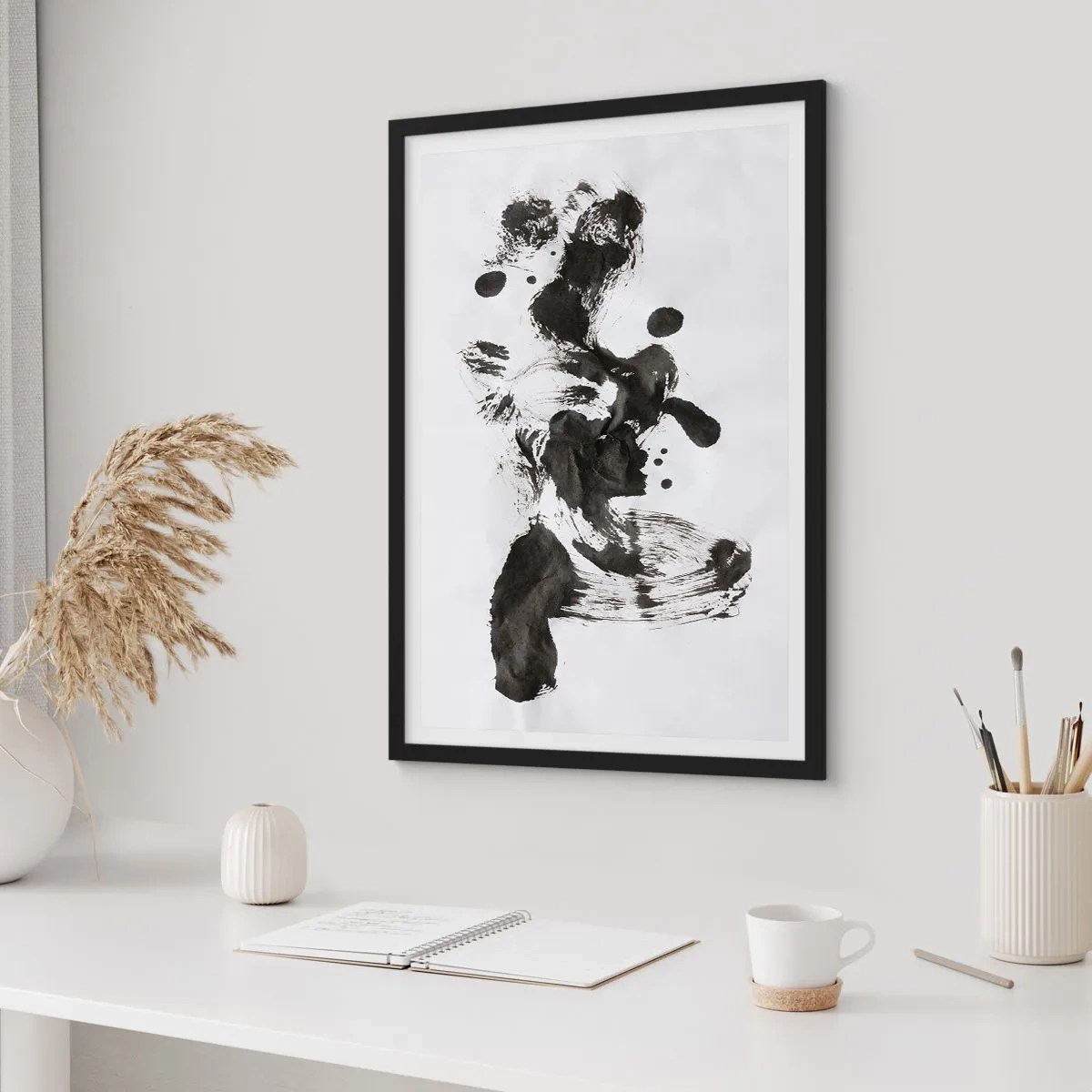 Poster in einem schwarzem Rahmen - Obwohl das Wahnsinn ist, steckt darin eine Methode? - 70x100 cm