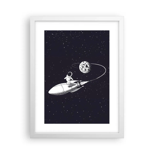 Poster in einem weißen Rahmen - Weltraumsurfer - 30x40 cm