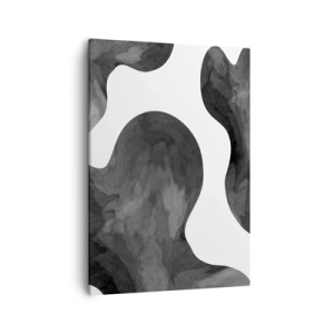 Bild auf Leinwand - Leinwandbild - Abstraktes Muster in Grau- und Weißtönen - 50x70cm - Milchstraße - Moderne Wanddekoration für Wohnzimmer und Schlafzimmer ARTTOR