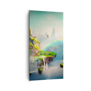 Bild auf Leinwand - Leinwandbild - Mitten am Himmel - glückliche Inseln - 65x120 cm