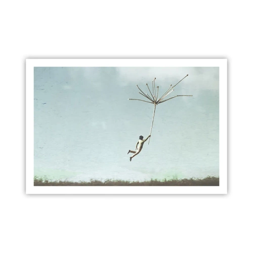 Poster - Drachen, Löwenzahn, Wind - 91x61 cm