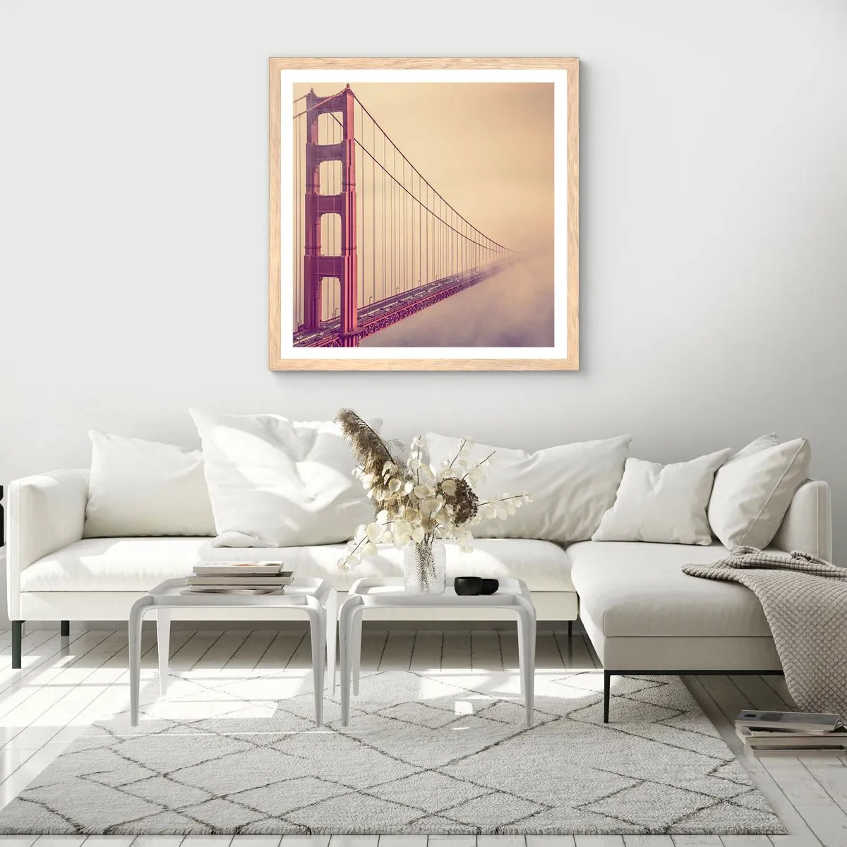 Poster in einem Rahmen aus heller Eiche - Zwischen Himmel und Erde - 60x60 cm