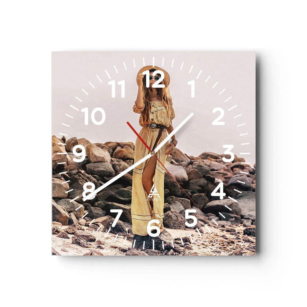 Wanduhr - Glasuhr - Die Magie der Steine - 30x30 cm