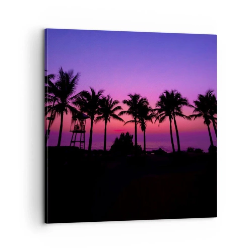 Bild auf Leinwand - Leinwandbild - Abend unter Palmen - 60x60 cm