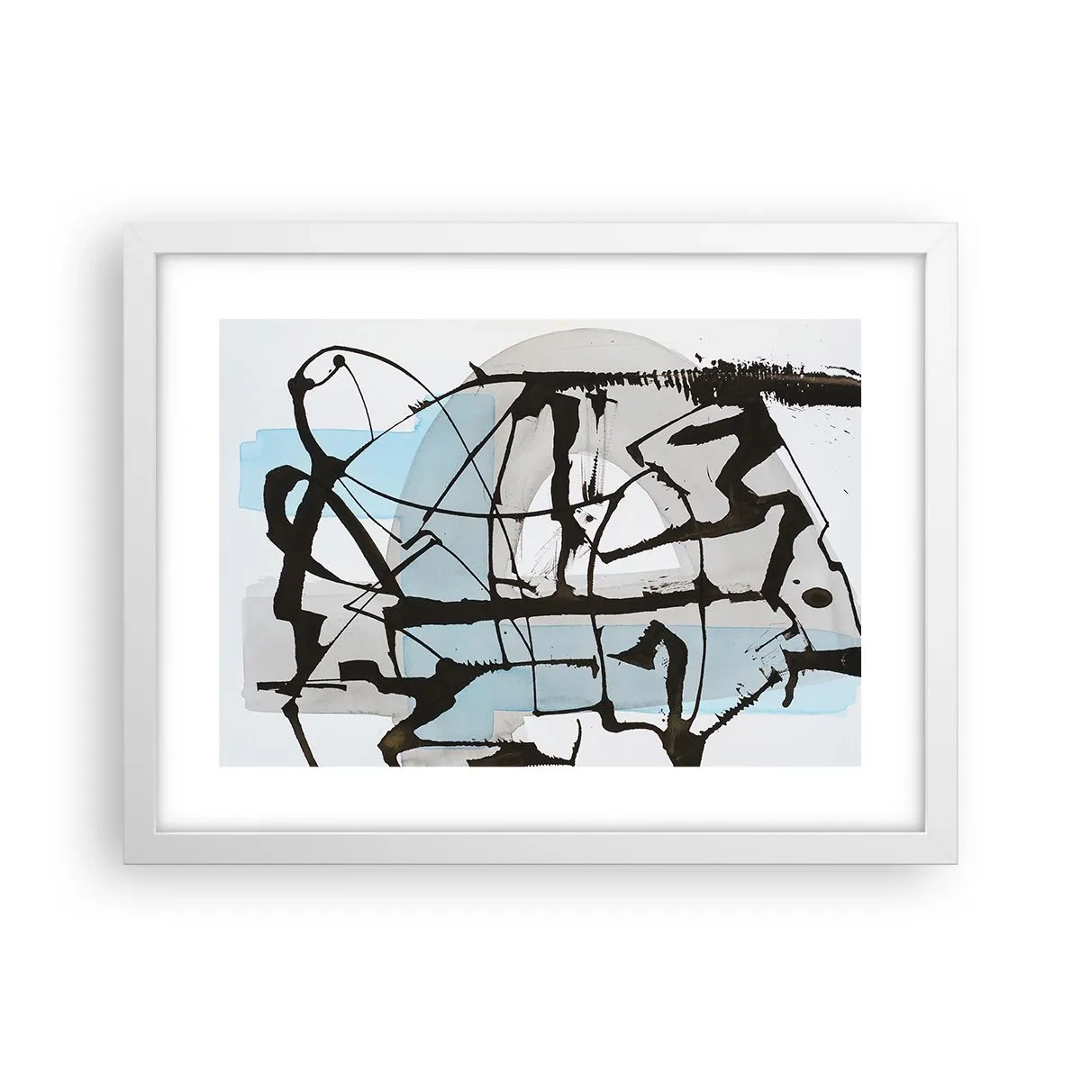 Poster in einem weißen Rahmen - Trotzdem blau - 40x30 cm