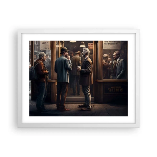 Poster in einem weißen Rahmen - Gute Zeit des Tages - 50x40 cm