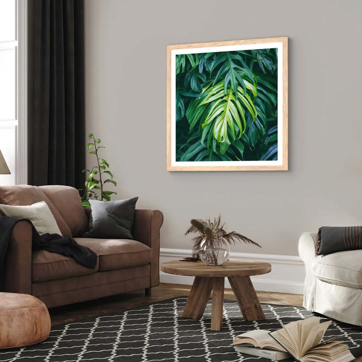 Poster in einem Rahmen aus heller Eiche - Tauchen Sie ein in die Frische - 60x60 cm