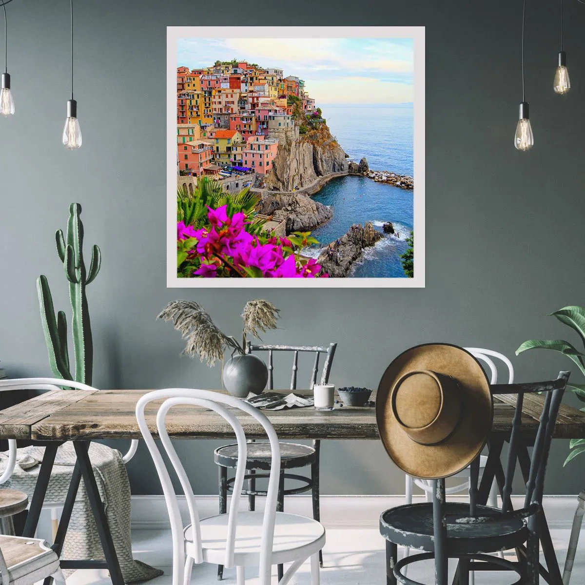 Poster - Lachende Stadt - 40x40 cm