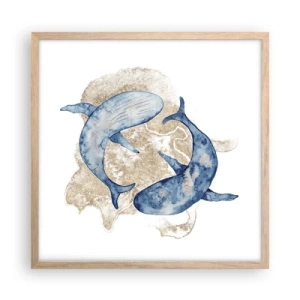 Poster in einem Rahmen aus heller Eiche - Freundschaft oder Liebe? - 50x50 cm