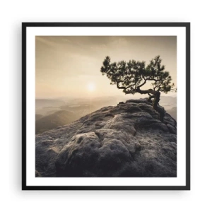 Poster in einem schwarzem Rahmen - Das Leben gewinnt immer - 60x60 cm