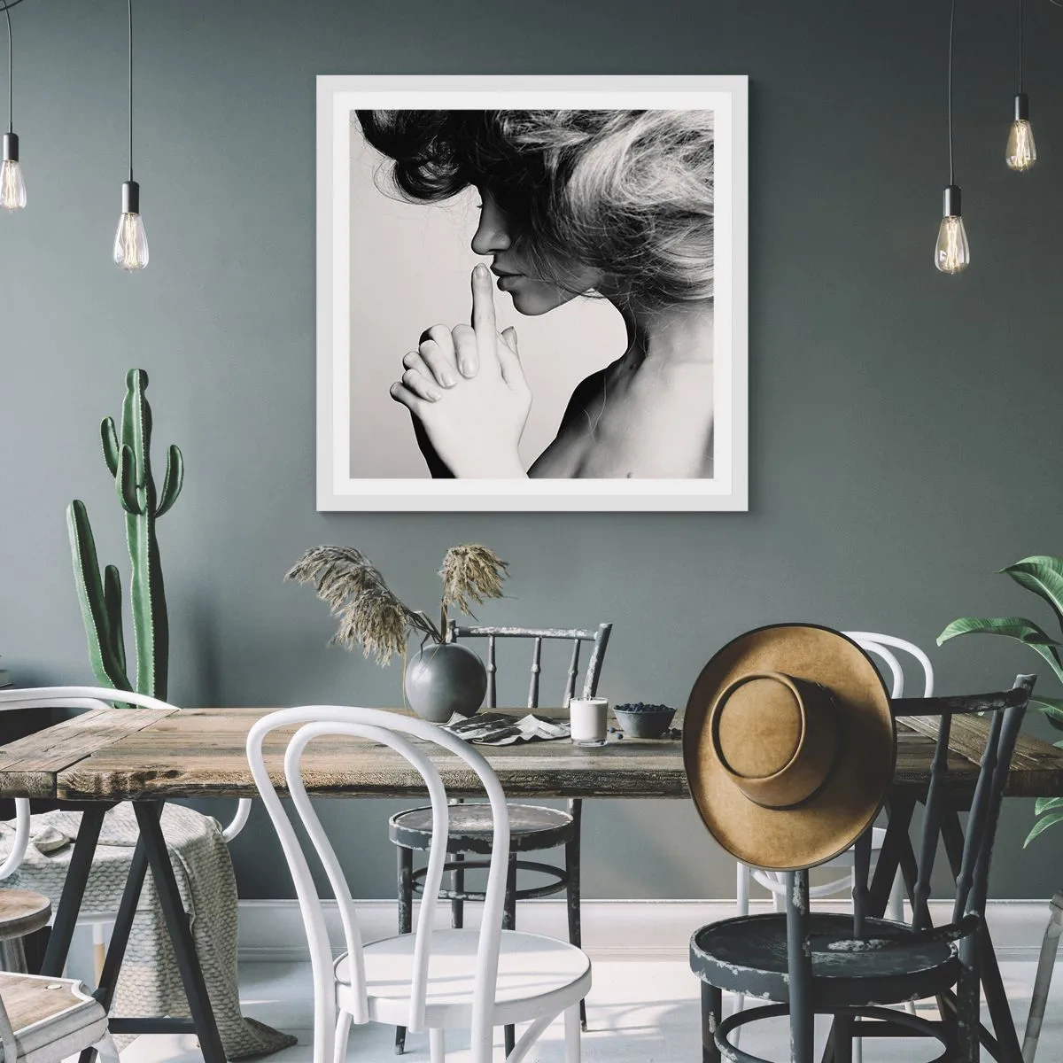 Poster in einem weißen Rahmen - Auf sich selbst hören - 30x30 cm