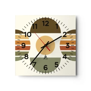 Wanduhr - Glasuhr - In Erdtönen - 40x40 cm