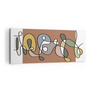 Bild auf Leinwand - Leinwandbild - Bunte Abstraktion mit Punkten und Linien - 120x50cm - Abstraktion, die ein Lächeln wert ist - Moderne Wanddekoration für Wohnzimmer und Schlafzimmer ARTTOR