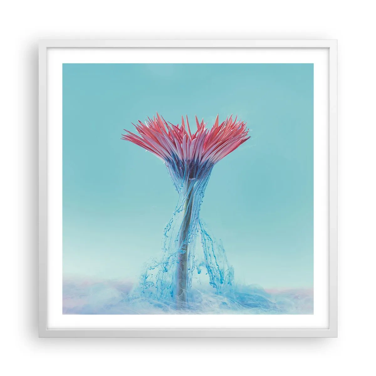 Poster in einem weißen Rahmen - In einer belebenden Umarmung - 60x60 cm