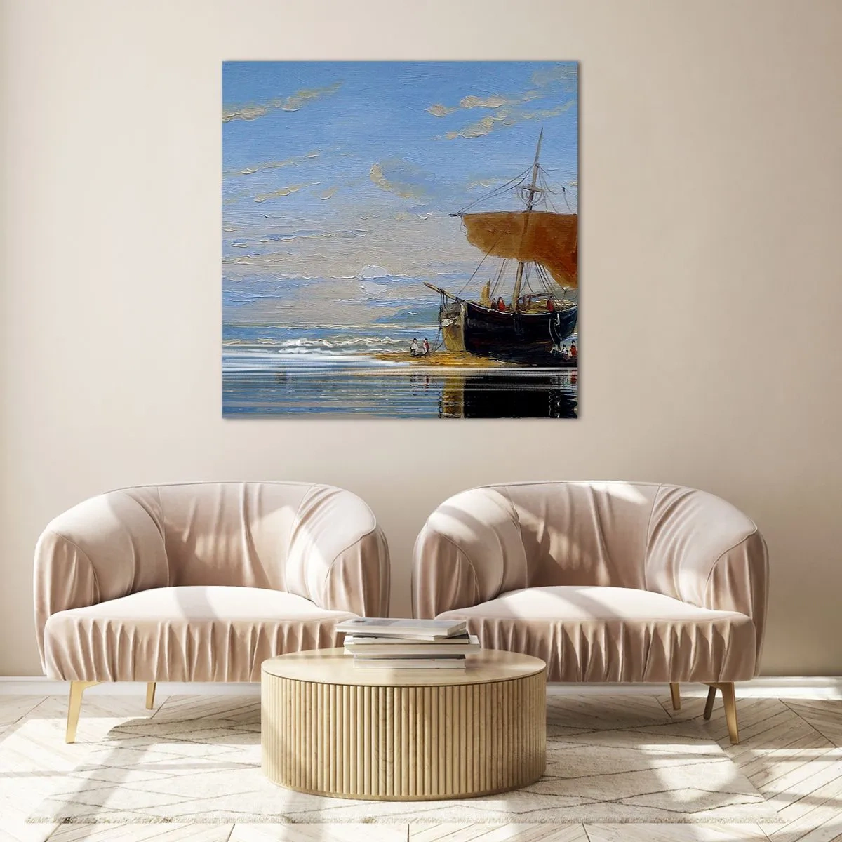 Glasbild - Bild auf glas - Wasser, Land, Luft - 60x60 cm