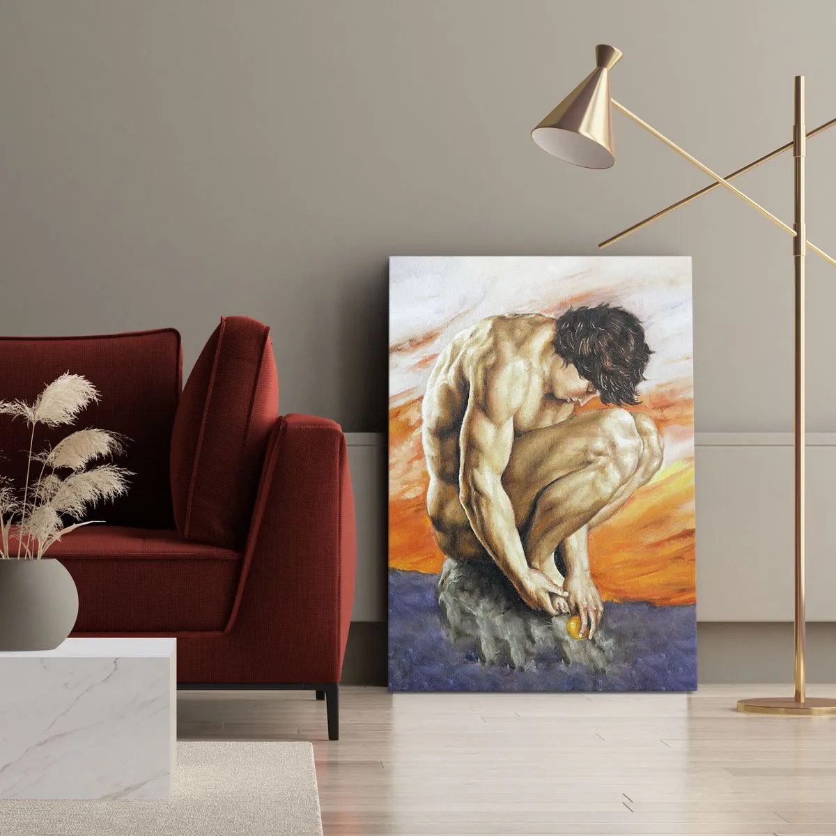Bild auf Leinwand - Leinwandbild - In sich versunken - 45x80 cm