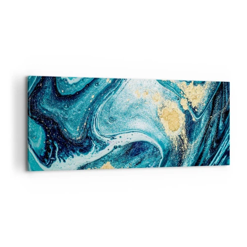 Bild auf Leinwand - Leinwandbild - Blauer Wirbel - 100x40 cm