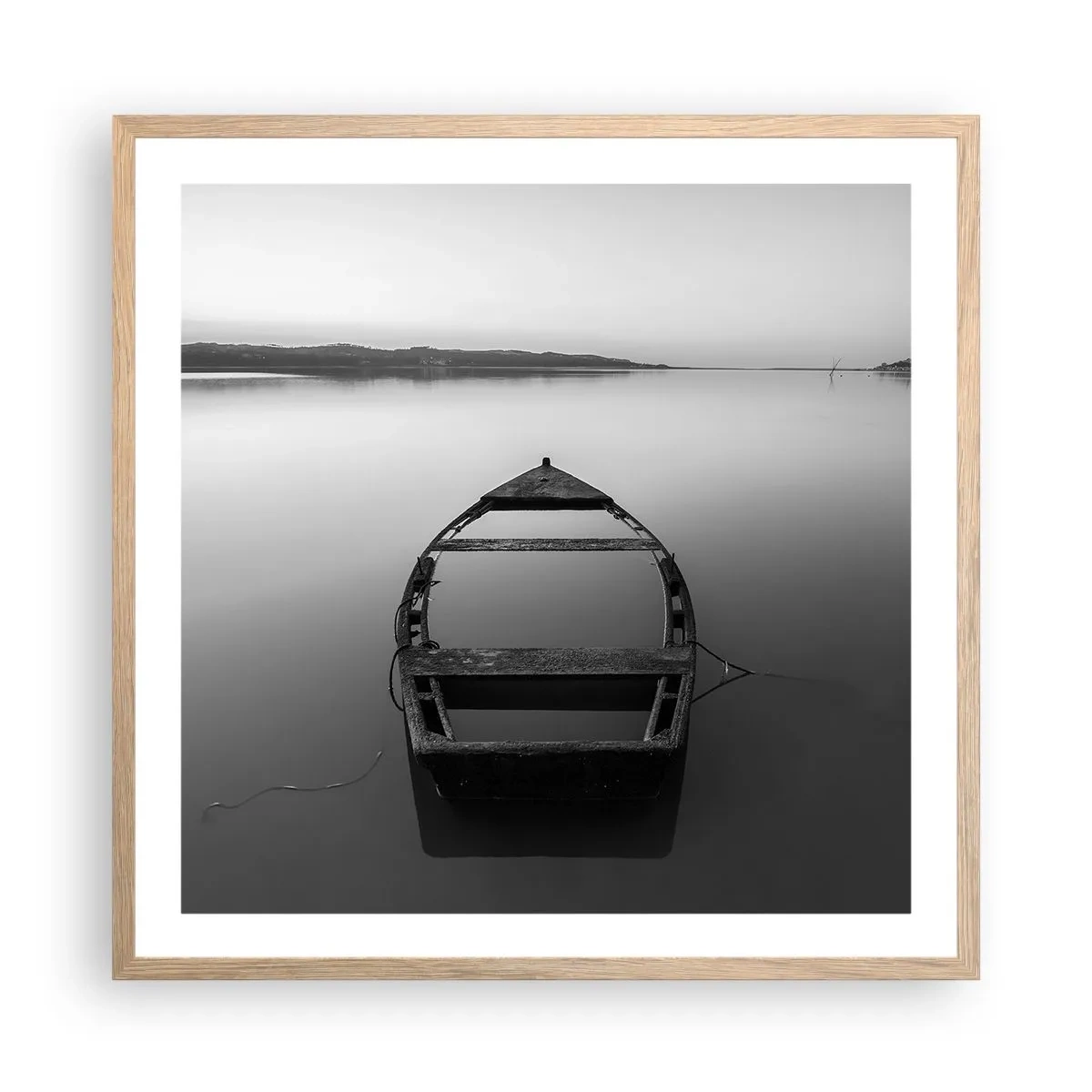 Poster in einem Rahmen aus heller Eiche - Sehnsucht und Melancholie - 60x60 cm