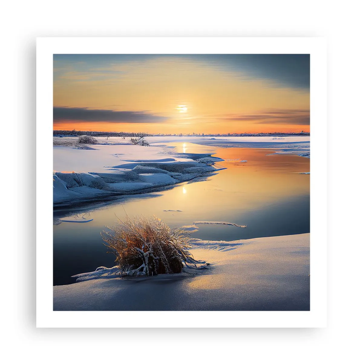 Poster - Wintersonnenuntergang - 60x60 cm