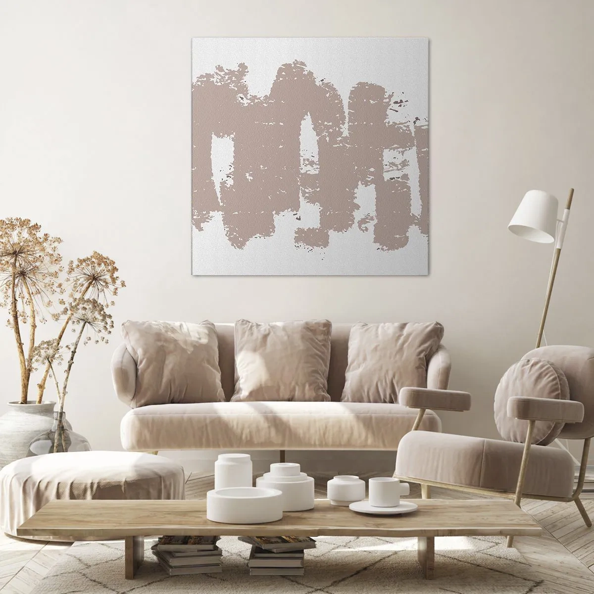 Bild auf Leinwand - Leinwandbild - Abstraktion in zartem Rosa - 70x70 cm