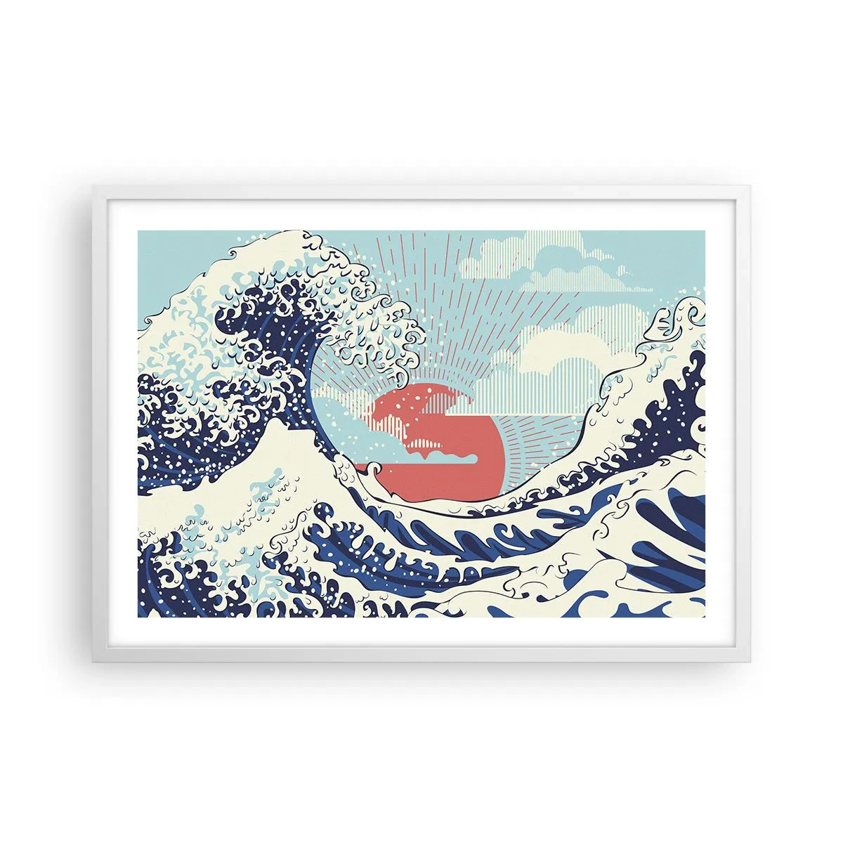 Poster in einem weißen Rahmen - Von japanischer Inspiration - 70x50 cm