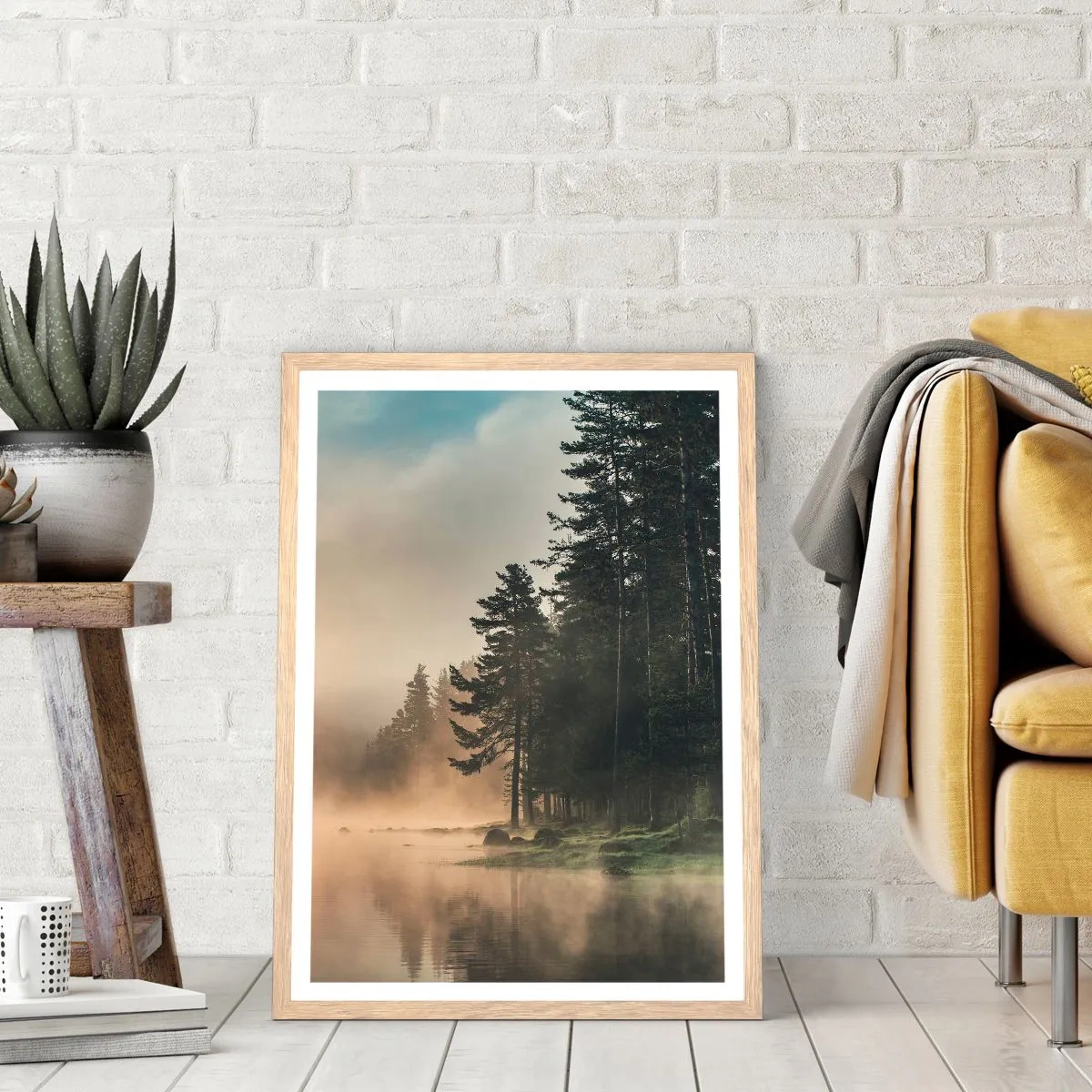 Poster in einem Rahmen aus heller Eiche - Die Geburt des Tages - 50x70 cm