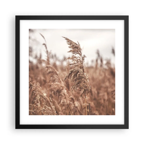 Poster in einem schwarzem Rahmen - Auf den Feldern ist es schon Herbst - 40x40 cm