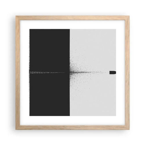 Poster in einem Rahmen aus heller Eiche - Direkt zum Ziel - 40x40 cm